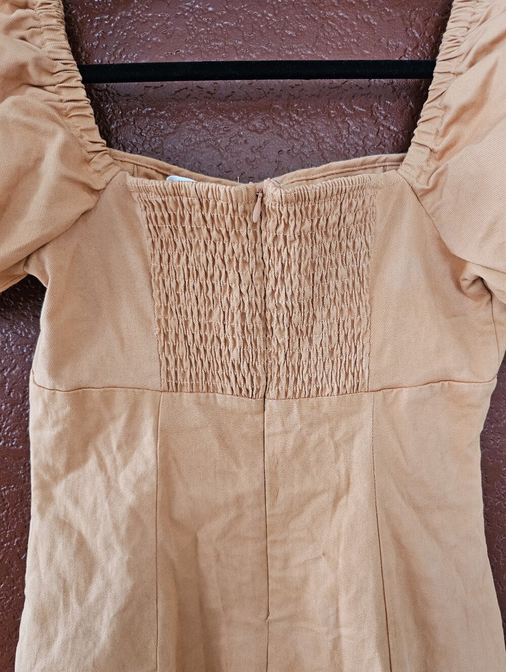 Astr Square-Neck Puff Sleeve Mini Dress in Mustard - Picture 3 of 8